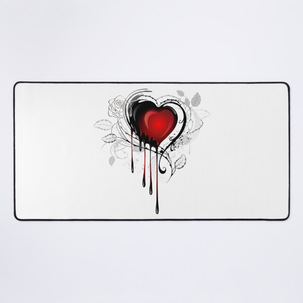 Heart drawn with paint Desk Mat
