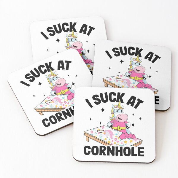 Item preview, I Suck At Cornhole Loser Funny Sarcastic Joke Pink Unicorn designed and sold by Stronzi.