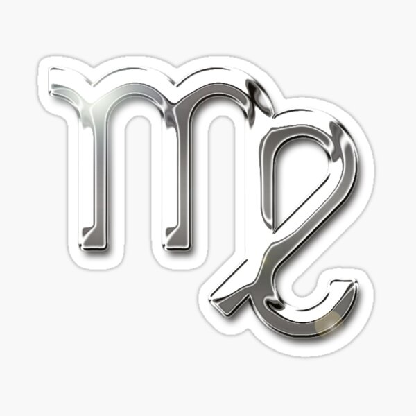 Chrome Metallic Virgo Star Sign Sticker