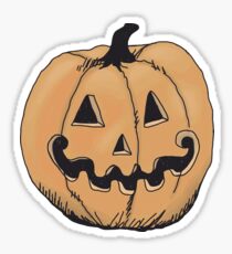 orange jack-o-lantern Sticker