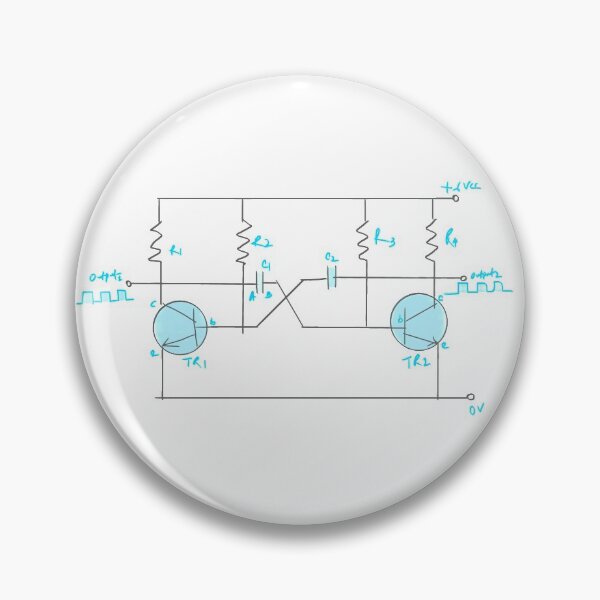 Item preview, Transistor Astable Multivibrator Handdraw Electronic Circuit designed and sold by EngineersArt.