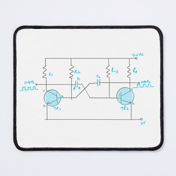 Item preview, Transistor Astable Multivibrator Handdraw Electronic Circuit designed and sold by EngineersArt.