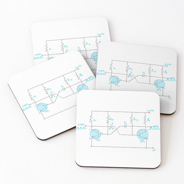 Item preview, Transistor Astable Multivibrator Handdraw Electronic Circuit designed and sold by EngineersArt.