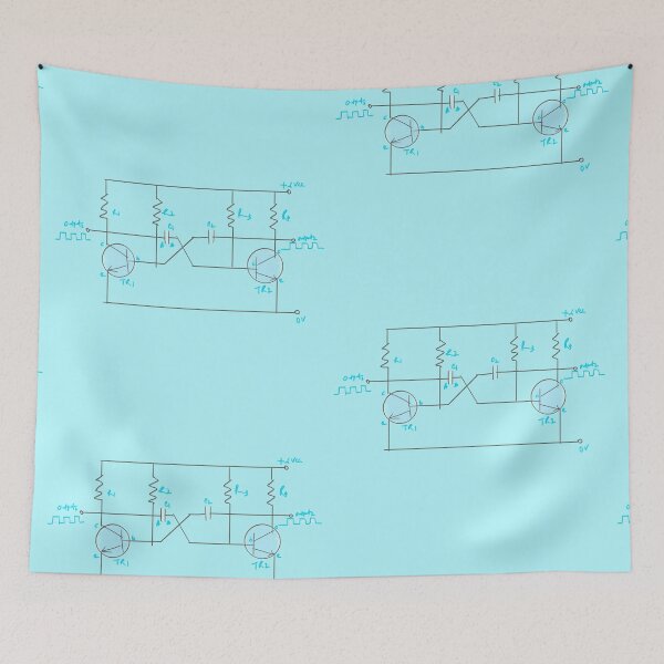Item preview, Transistor Astable Multivibrator Handdraw Electronic Circuit designed and sold by EngineersArt.
