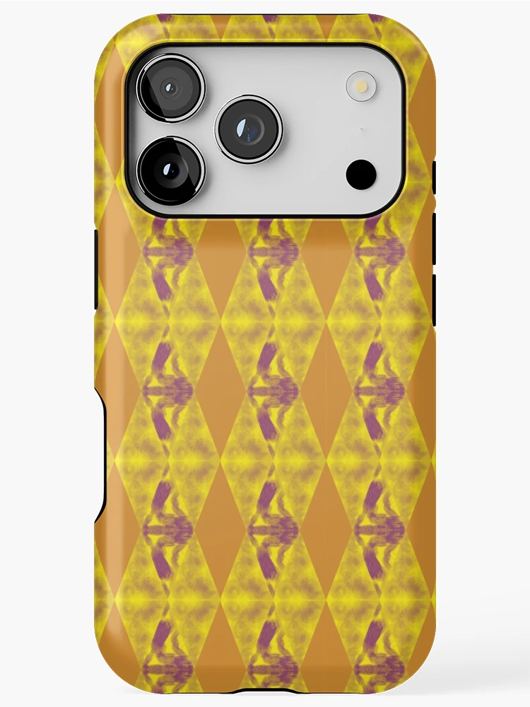 Thumbnail 1 of 4, iPhone Case, Pattern Of Triangles In Yellow designed and sold by Bodino.