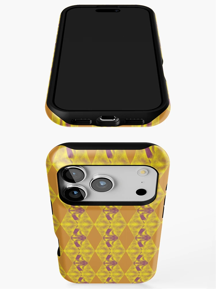 Thumbnail 3 of 4, iPhone Case, Pattern Of Triangles In Yellow designed and sold by Bodino.