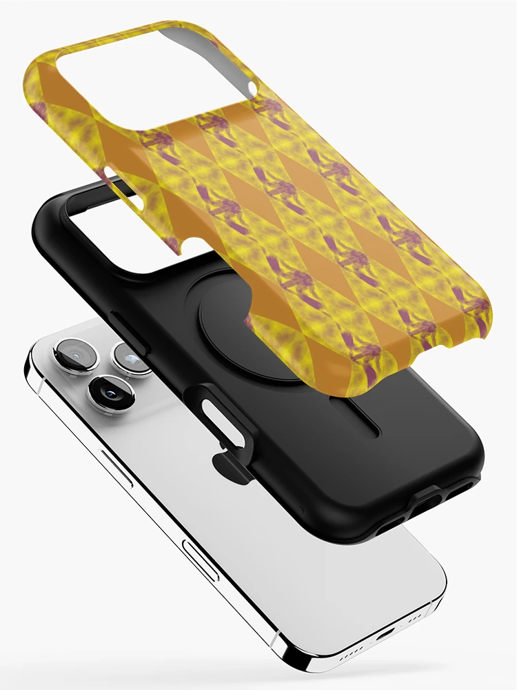 Thumbnail 2 of 4, iPhone Case, Pattern Of Triangles In Yellow designed and sold by Bodino.