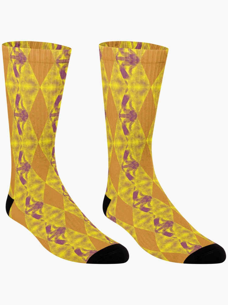 Thumbnail 3 of 5, Socks, Pattern Of Triangles In Yellow designed and sold by Bodino.