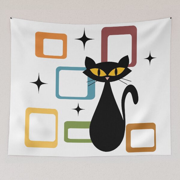 Item preview, Mid Century black cat designed and sold by BattaAnastasia.