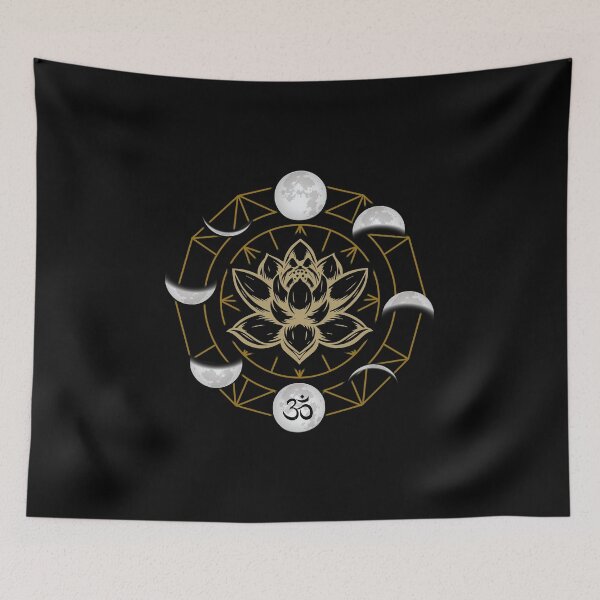 Item preview, Buddhistic Black Lotus Moon Phases Buddishm Om Yoga Flower designed and sold by DoSt-997.