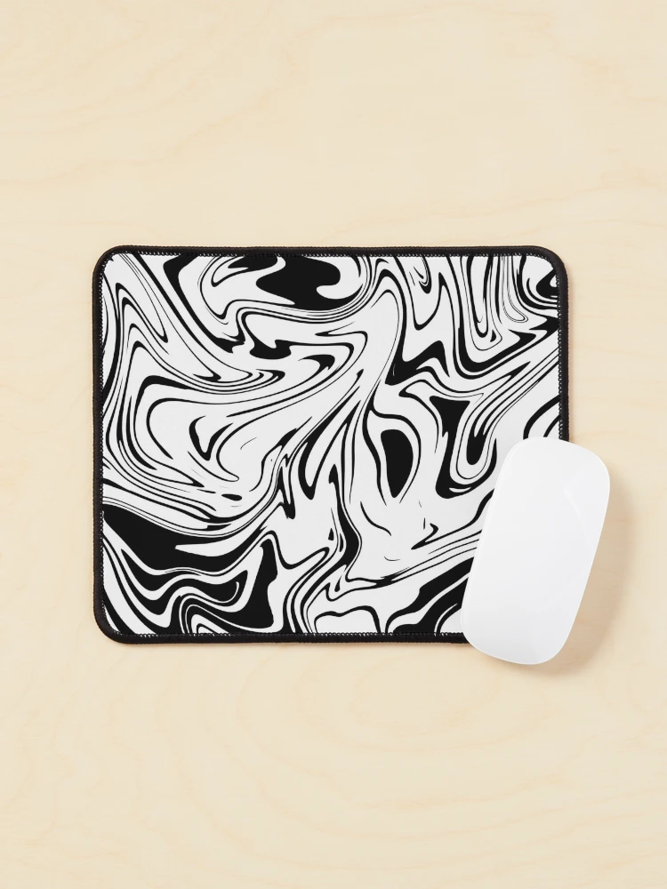 Tapis de souris for Sale avec l'œuvre « Esthétique minimaliste blanc sur  lignes topographiques noires Résumé » de l'artiste Doa-ibu