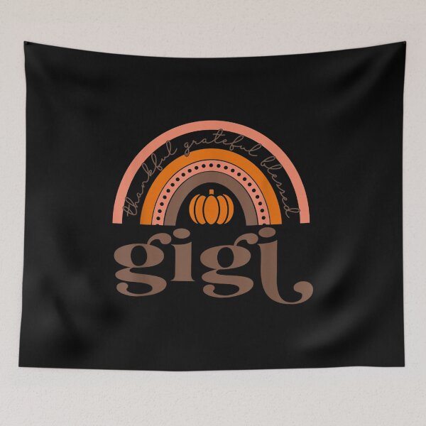 Item preview,  Thankful Greatful Blessed Gigi Rainbow Fall Pumpkin designed and sold by caral8.