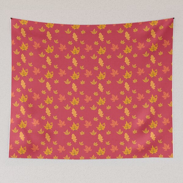 Item preview, Dark Red Autumn Pattern with Falling Leaves designed and sold by NECHSTORE.