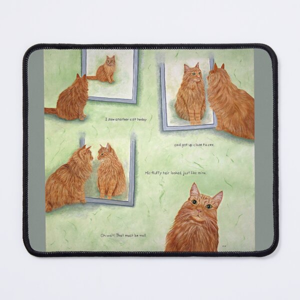 Item preview, Cat In The Mirror. An Illustrated Cat Poem designed and sold by KarenZuk.