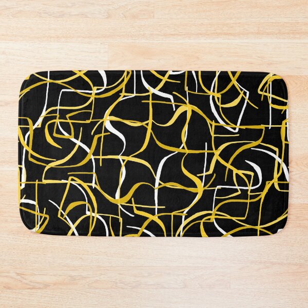 Item preview, Golden vintage pattern on a black background designed and sold by RinaGArt.