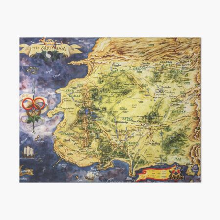 Fantasy Wheel of Time Map Art Board Print