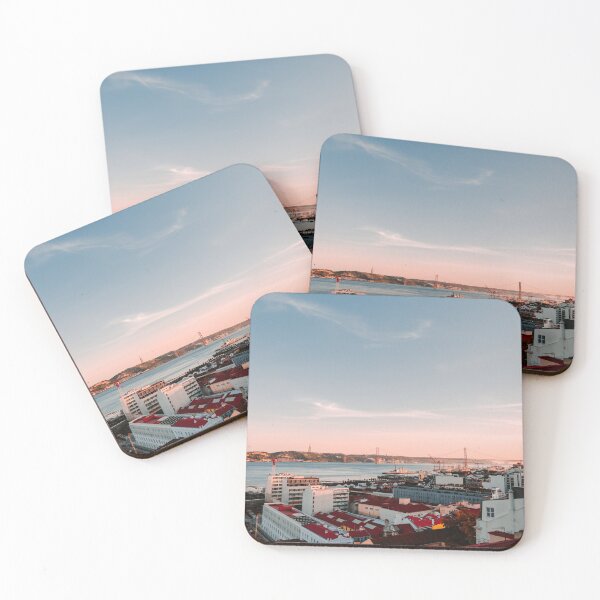 Item preview, Lisbon rooftop view during sunset designed and sold by roman-visuals.