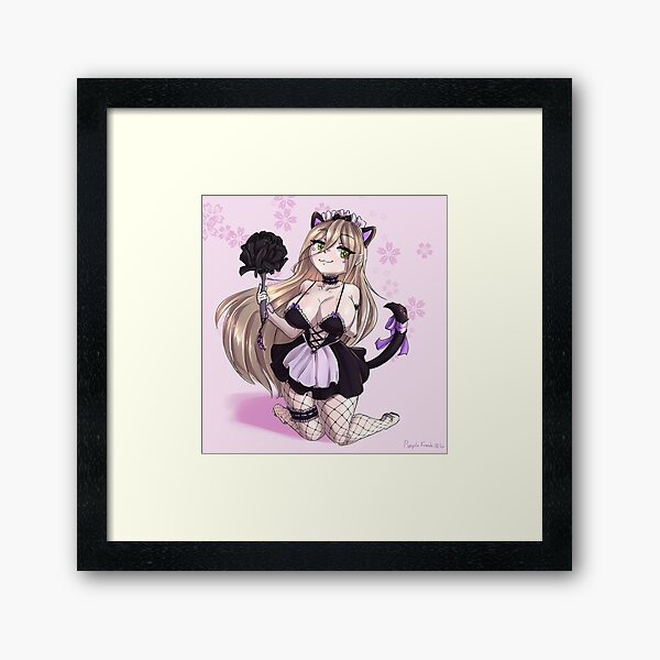 cute cat maid Framed Art Print