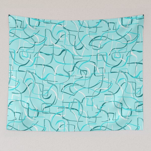 Item preview, Turquoise retro vintage pattern designed and sold by RinaGArt.
