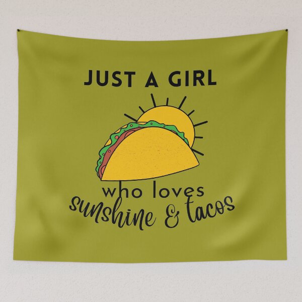 Item preview, just a girl who loves sunshine and tacos  designed and sold by syeda noon.
