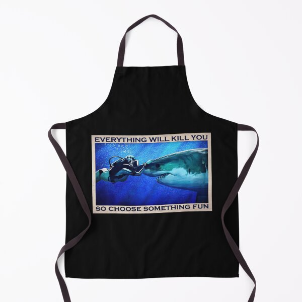 Item preview, Everything Will Kill You So Choose Something Fun - Scuba Diving With Shark Poster Gift designed and sold by MagicatcoArt.
