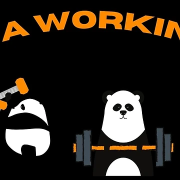 Artwork thumbnail,  panda working out by RheaRealm