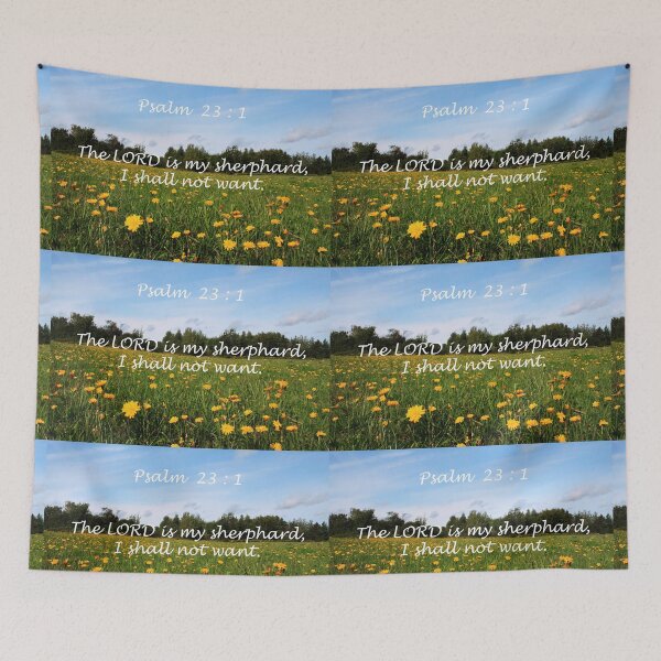 Item preview, Psalm 23:1. Country green wild flower pasture landscape picture designed and sold by naturematters.