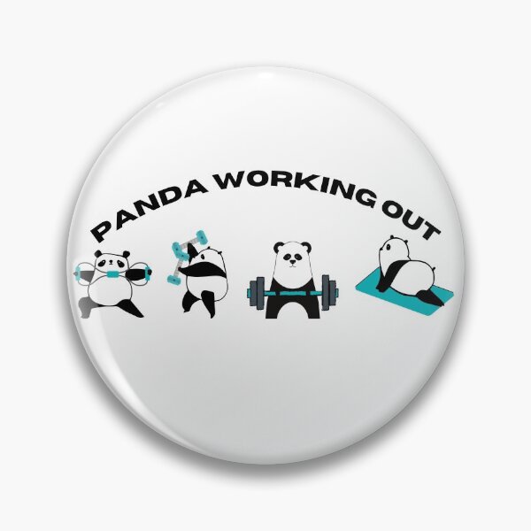 Item preview, panda working out designed and sold by RheaRealm.