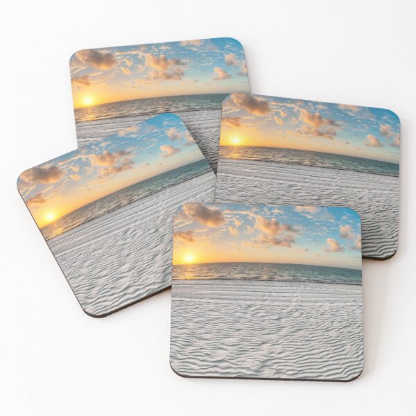 Item preview, Wind rippled white sand beachline at sunset designed and sold by FindYouByZ.