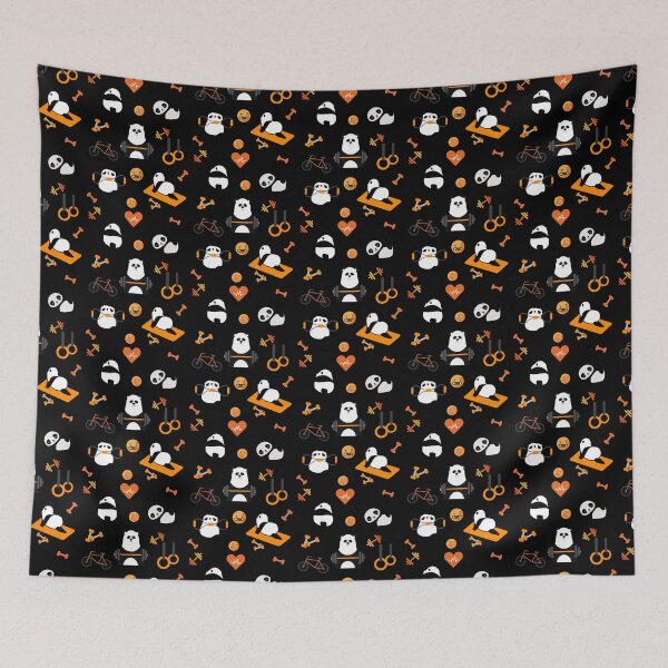 Item preview, panda working out designed and sold by RheaRealm.