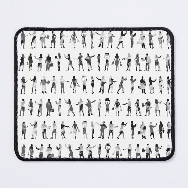 Item preview, Black and white Geometric people silhouette pattern designed and sold by SLGA-Designs.