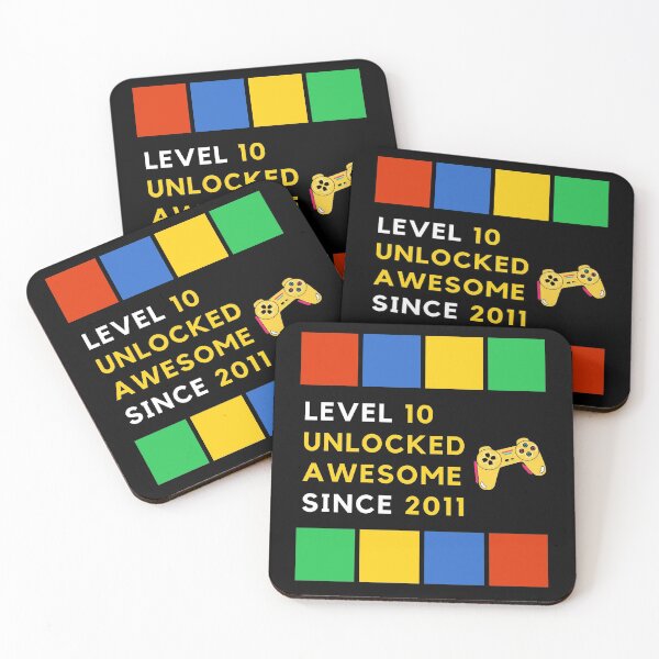 Item preview, Level 10 Unlocked Awesome Since 2011 10th Birthday Gamer designed and sold by Recti.