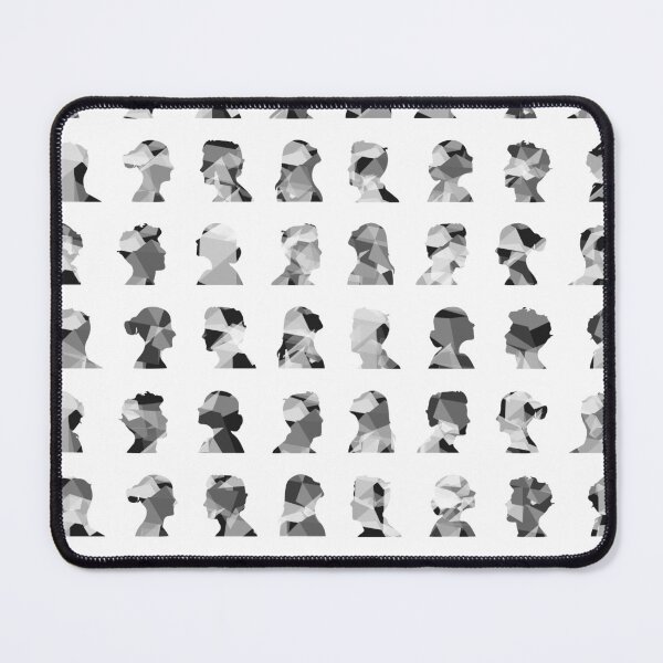 Item preview, Black and white Geometric face silhouette pattern designed and sold by SLGA-Designs.