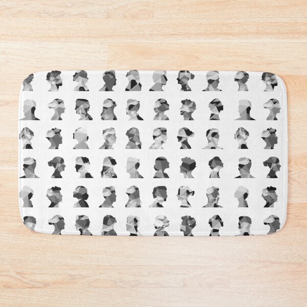 Item preview, Black and white Geometric face silhouette pattern designed and sold by SLGA-Designs.