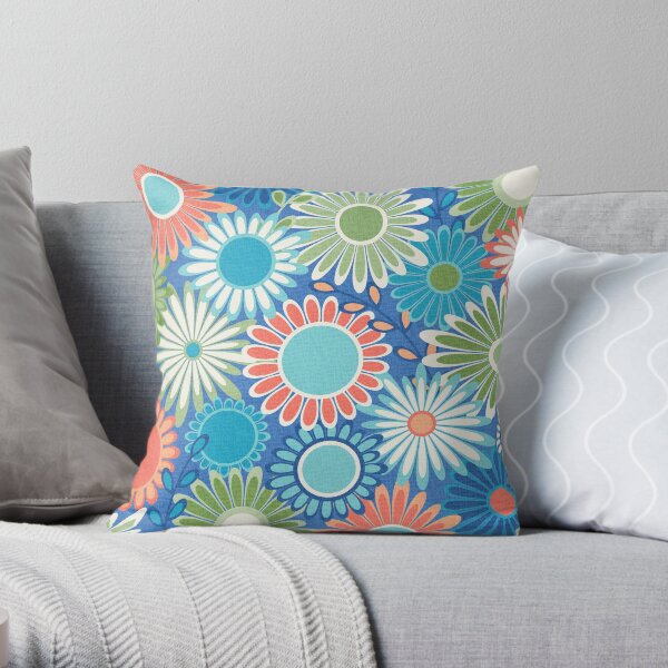 Coral and clearance teal throw pillows