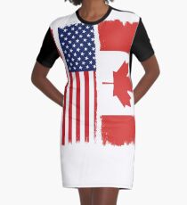 American Canadian Graphic T-Shirt Dress