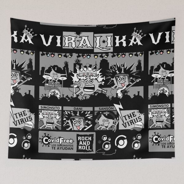Item preview,  Comic design of Viralika, the trendy rock band, giving a concert designed and sold by simonsitos.