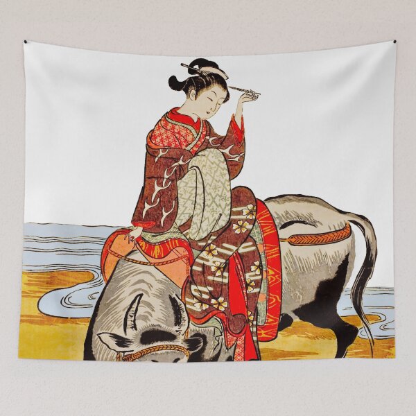 Item preview, Courtesan Riding an Ox designed and sold by brushandframes.