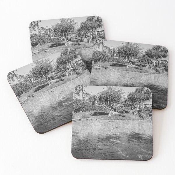 Item preview, Water pond with ducks black and white designed and sold by FindYouByZ.