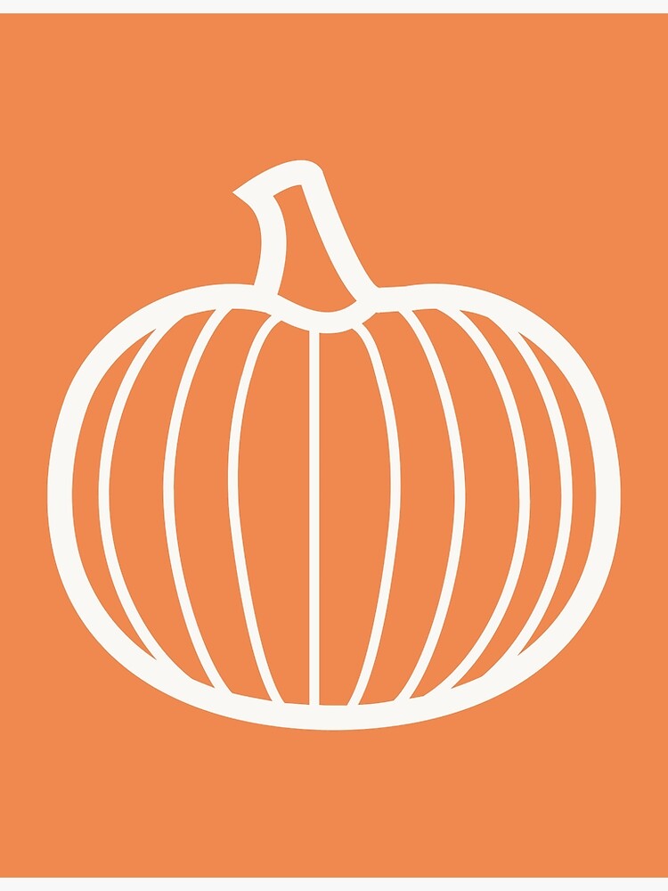 simple-pumpkin-with-white-outline-poster-for-sale-by-freshdesigns365