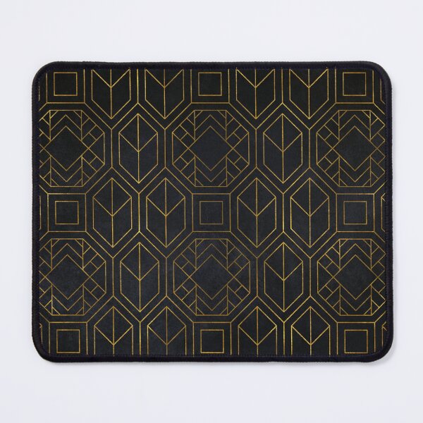 Item preview, Charcoal Black and Gold Art Deco Pattern designed and sold by AmbienceArt.
