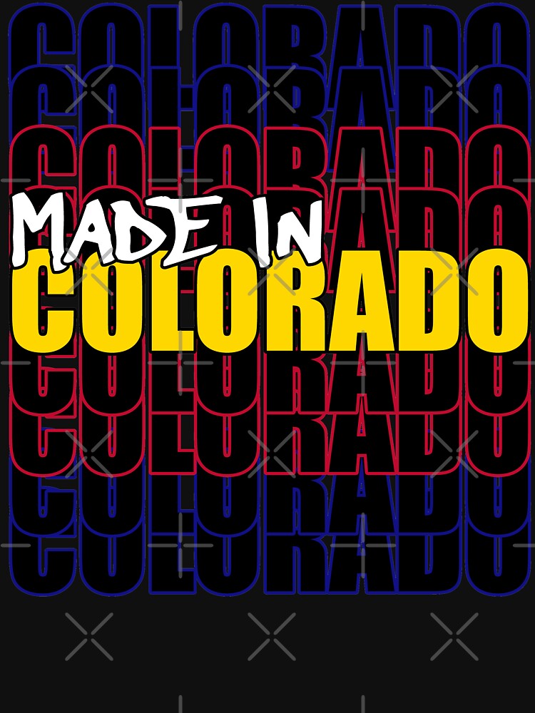 Thumbnail 7 of 7, Active T-Shirt, Made In Colorado State Flag Typography designed and sold by that5280lady.