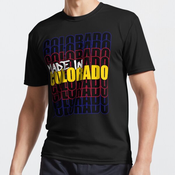 Made In Colorado State Flag Typography Active T-Shirt