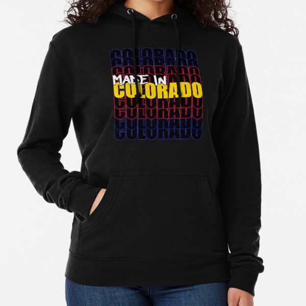Made In Colorado State Flag Typography Lightweight Hoodie