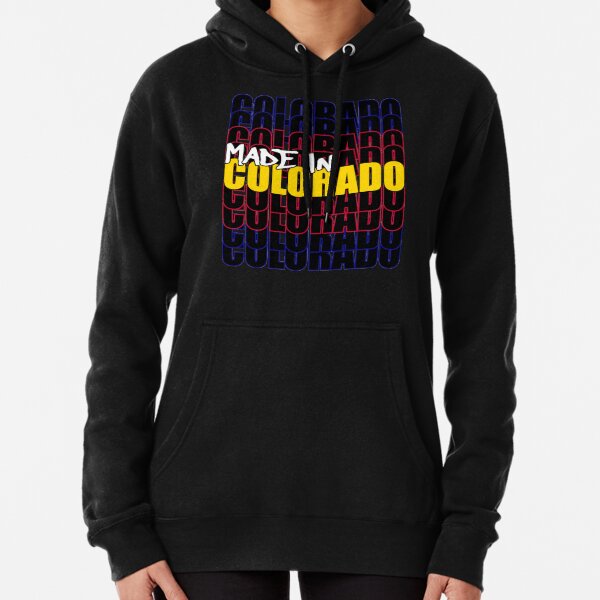 Made In Colorado State Flag Typography Pullover Hoodie