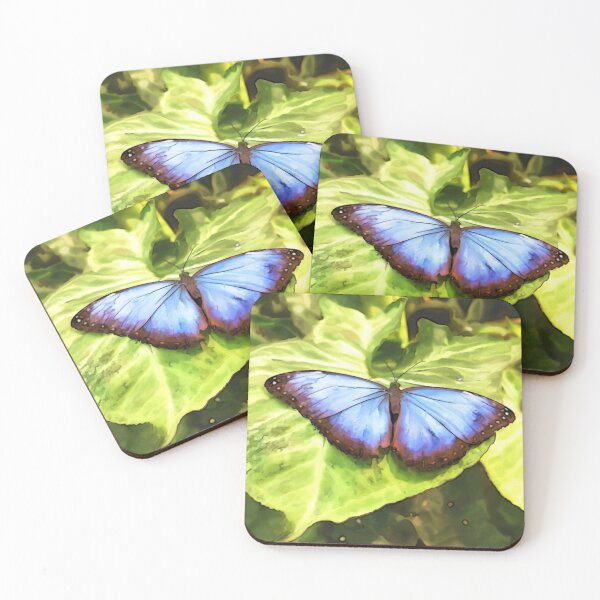 Item preview, Beautiful Blue Morpho Butterfly with Tropical Plants designed and sold by Zurickdesigns.