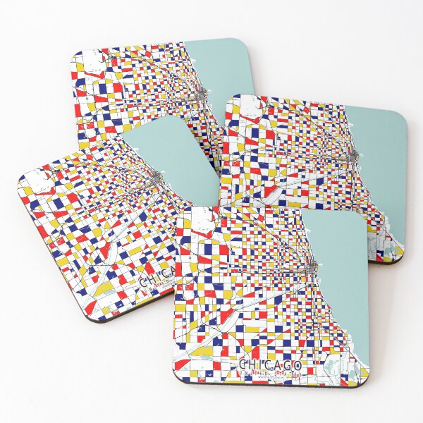 Item preview, Chicago City Map of Illinois, USA - Mondrian designed and sold by deMAP.