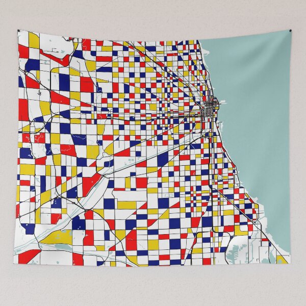 Item preview, Chicago City Map of Illinois, USA - Mondrian designed and sold by deMAP.