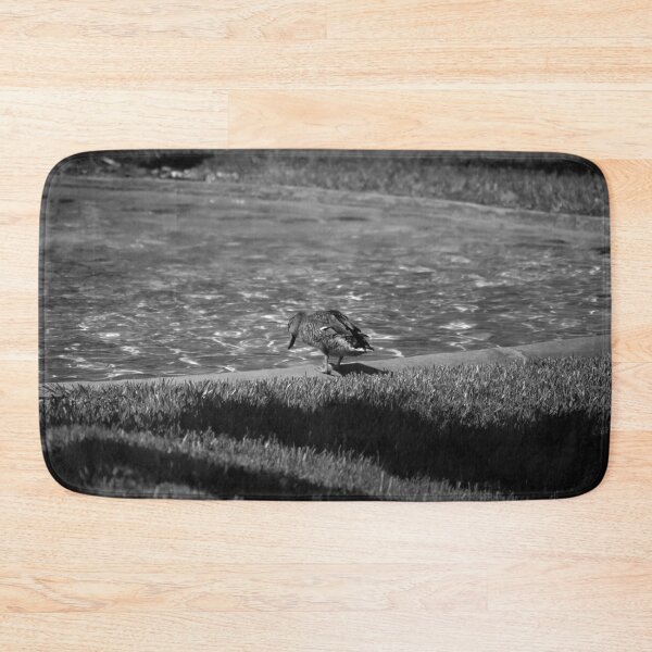 Item preview, Duck looking at water pond black and white designed and sold by FindYouByZ.