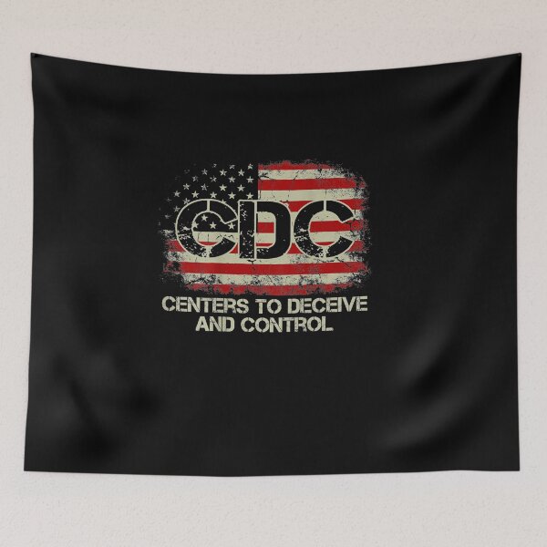 Item preview, CDC Centers To Deceive And Control American Flag Tee designed and sold by NewDayDesigns.